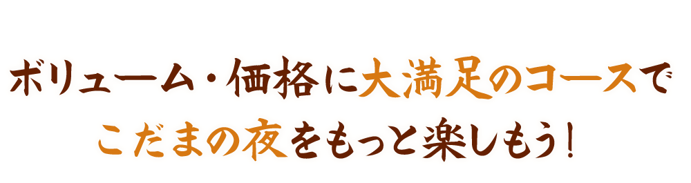 ボリューム・価格に大満足のコースで